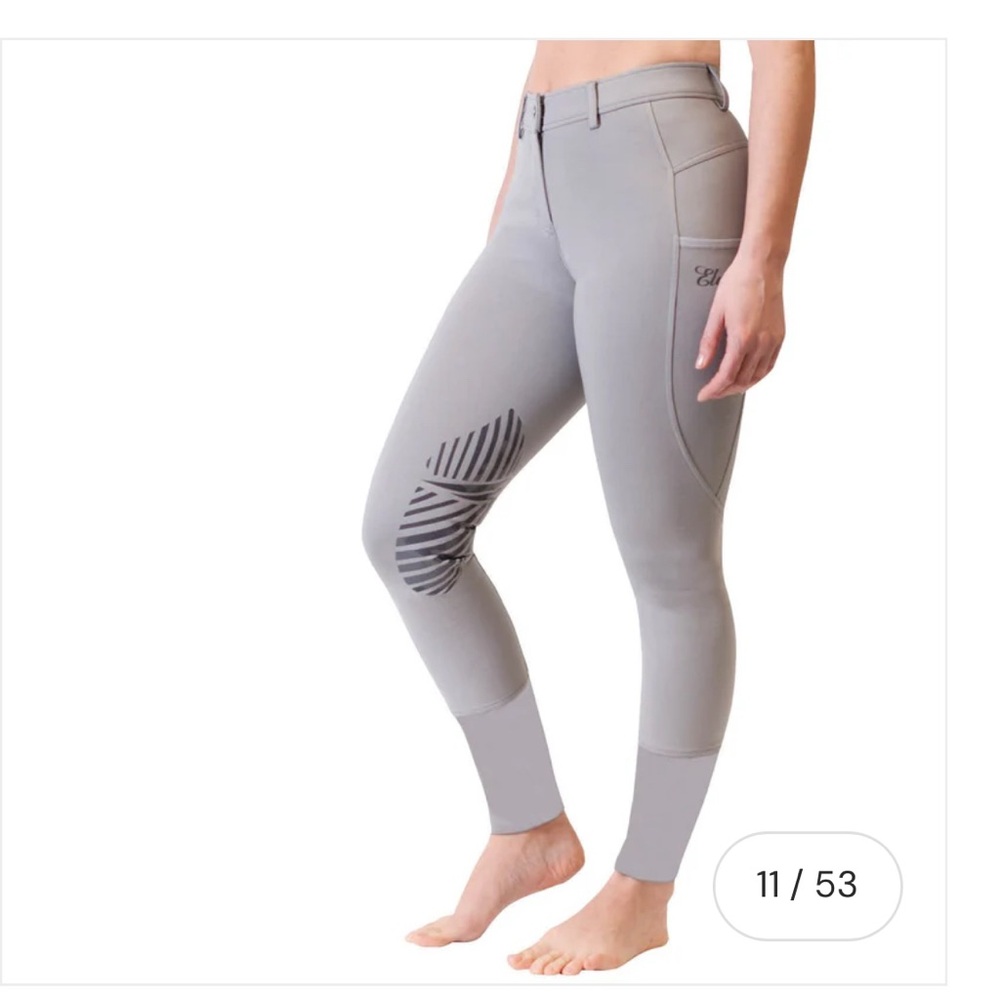Elation Red Label Sport Euro Seat Breech, Grey, Size 26R